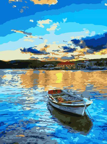 Landschaft Boote Malen Nach Zahlen Für Erwachsene GX1062