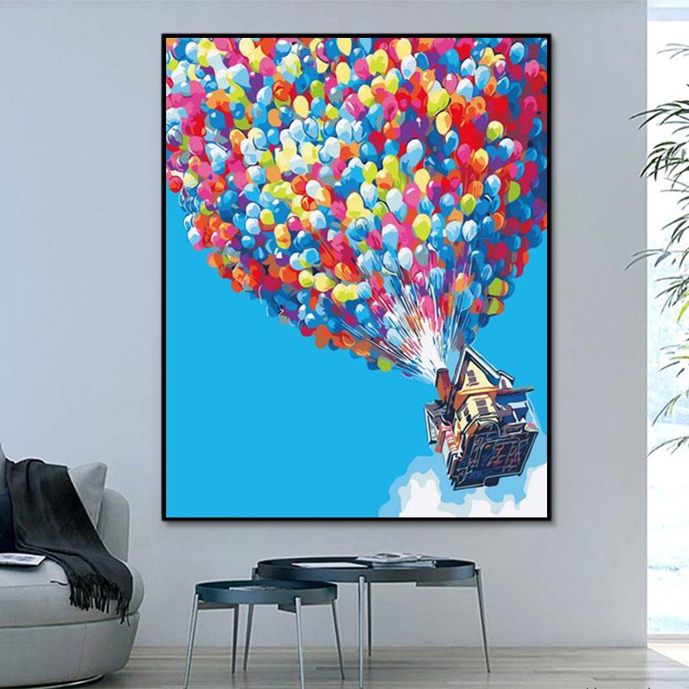 Beliebtes Muster Balloon Malen Nach Zahlen Mit Rahmen GX1405