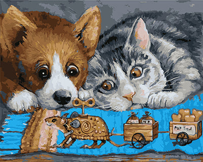 Hund & Katze Malen nach Zahlen GX21179