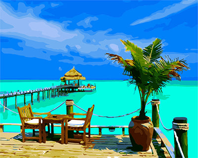 Meereslandschaft Malen nach Zahlen GX21409