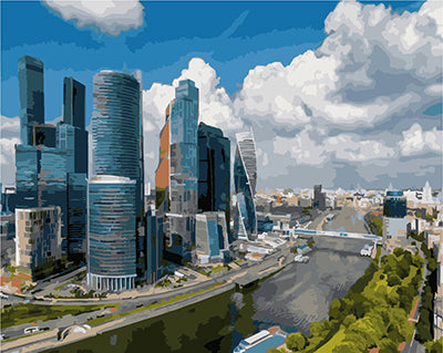 Stadt Malen nach Zahlen GX21918