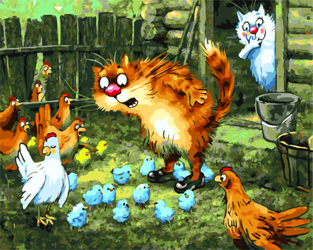 Hund & Katze Malen nach Zahlen GX22945