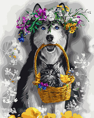 Hund & Katze Malen nach Zahlen GX27105