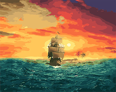 Meereslandschaft Malen nach Zahlen GX27893