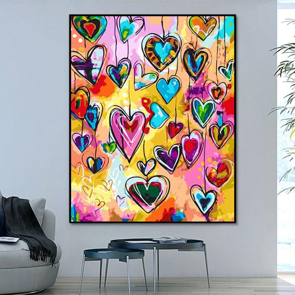 Beliebtes Muster Herz Best Paint By Number Kits HQD1201