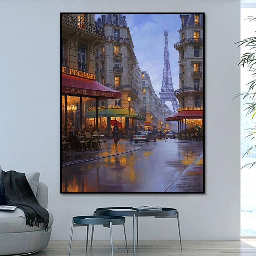 Landschaft Paris Malen Nach Zahlen Mit Rahmen OTG6090