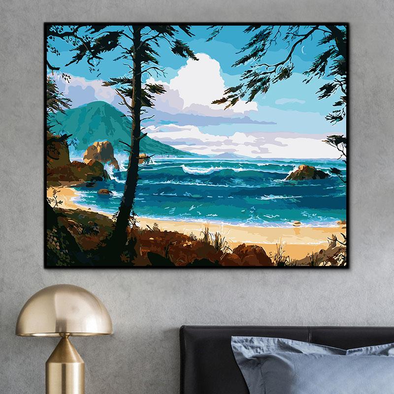 Natürlich Strand Malen Nach Zahlen Für Erwachsene OTG6167