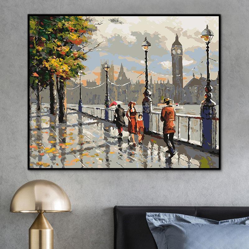 Landschaft London Malen Nach Zahlen Mit Rahmen OTG6184
