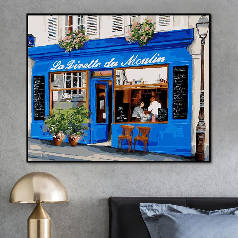 Landschaft Stadt Malen Nach Zahlen Für Erwachsene OTG6191