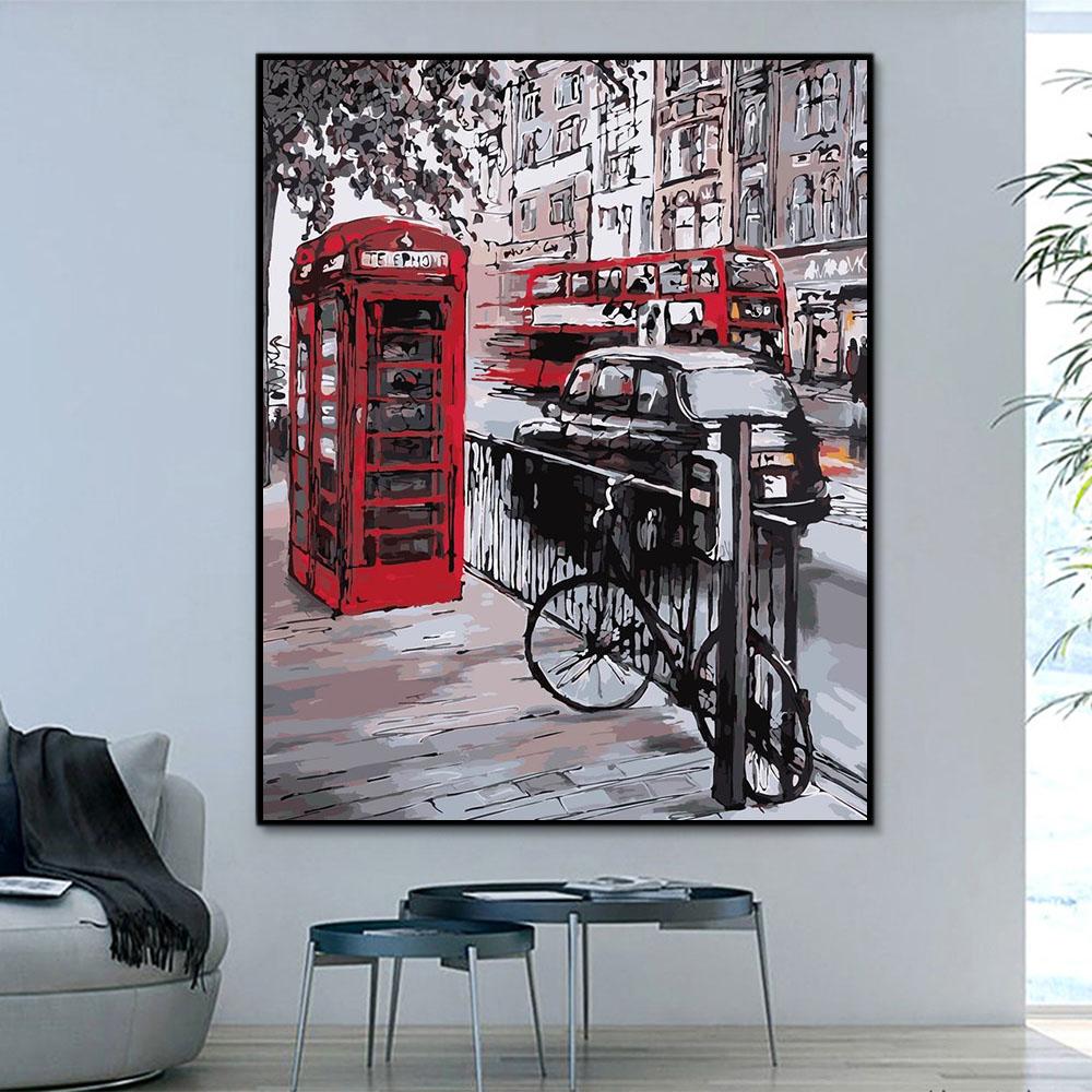 Landschaft London Malen Nach Zahlen Mit Rahmen OTG6233