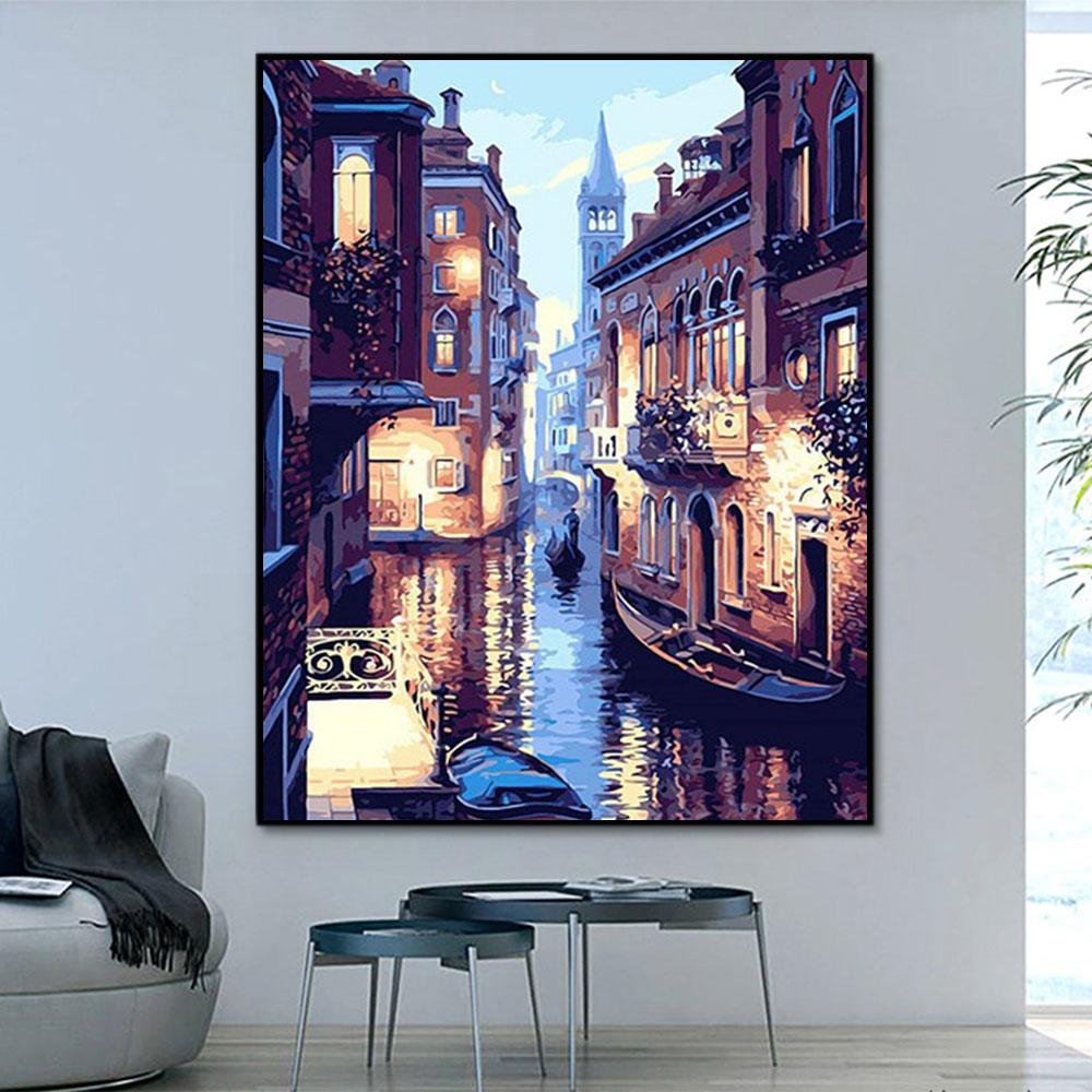 Landschaft Venice Malen Nach Zahlen Mit Rahmen PH9213