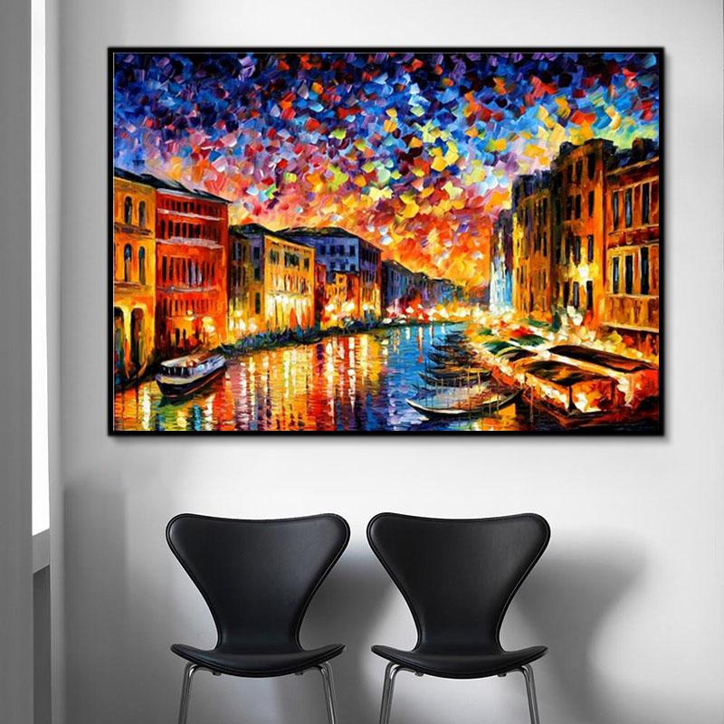 Landschaft Wasser Stadt Malen Nach Zahlen Für Erwachsene PH9230