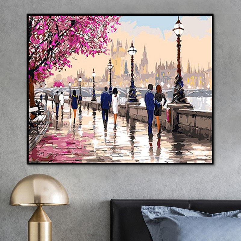 Landschaft London SBaumt Malen Nach Zahlen Mit Rahmen PH9321