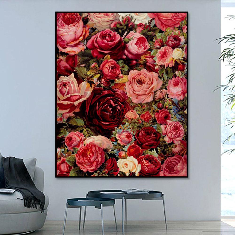 Blume Rose Malen Nach Zahlen Für Erwachsene PH9341