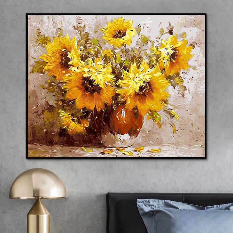 Blume Sonnenblume Malen Nach Zahlen Für Erwachsene PH9346