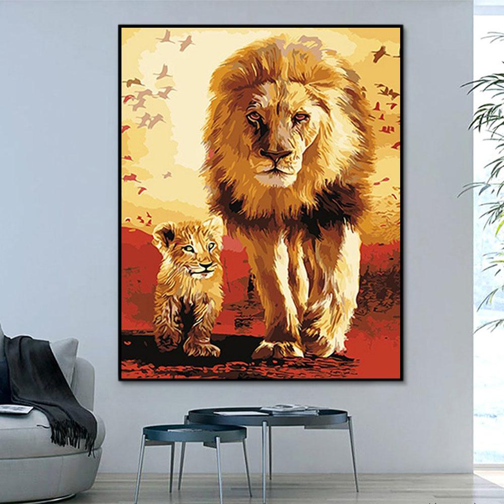 Tier Löwe Malen Nach Zahlen Für Erwachsene PH9359