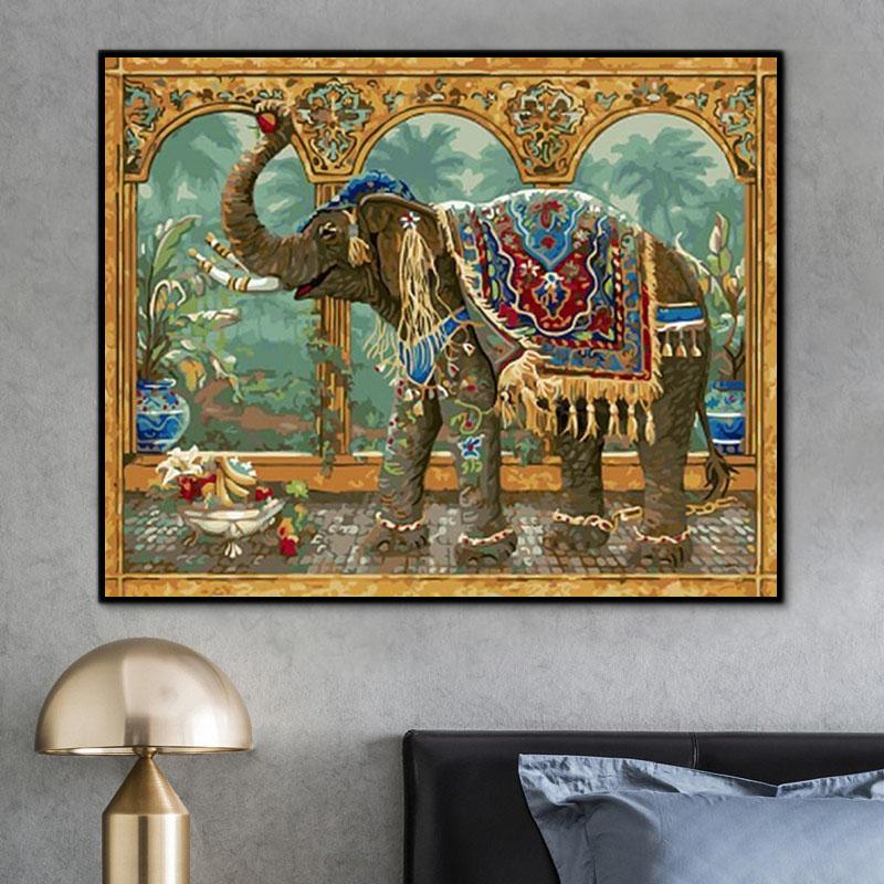 Tier Elefant Malen Nach Zahlen Für Erwachsene PH9382