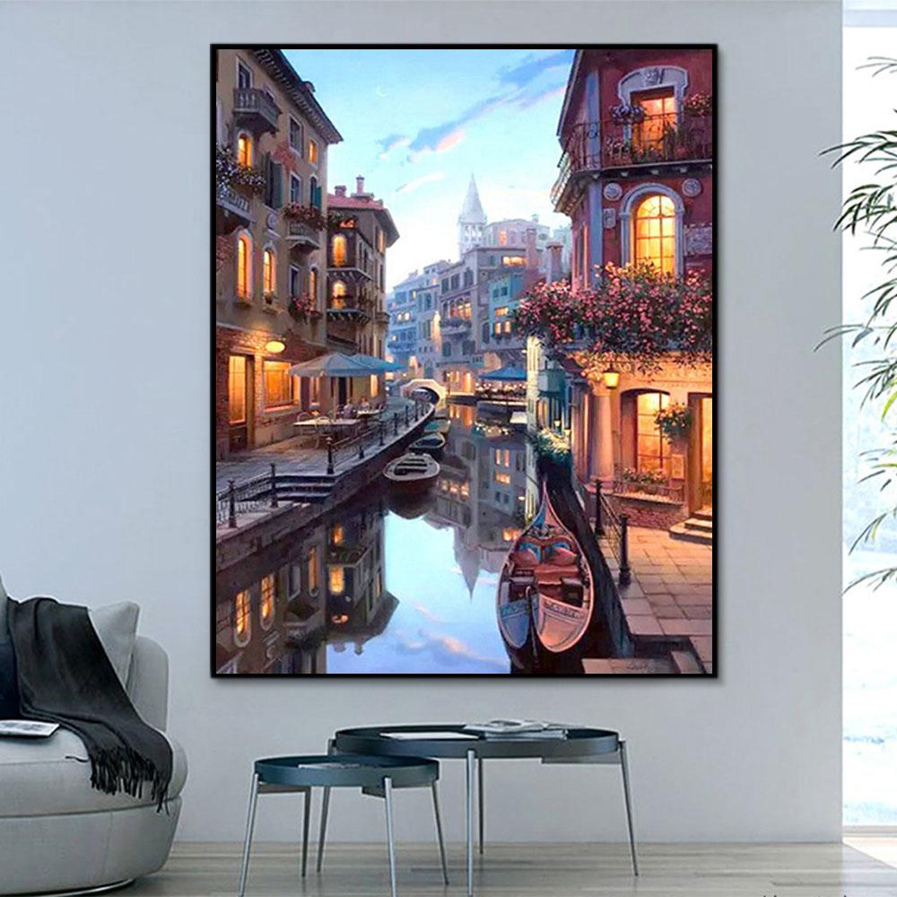 Landschaft Venice Malen Nach Zahlen Mit Rahmen PH9448