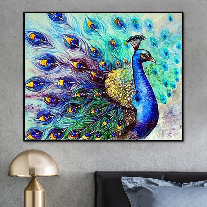 Pfau Malen Nach Zahlen Mit Rahmen PH9456