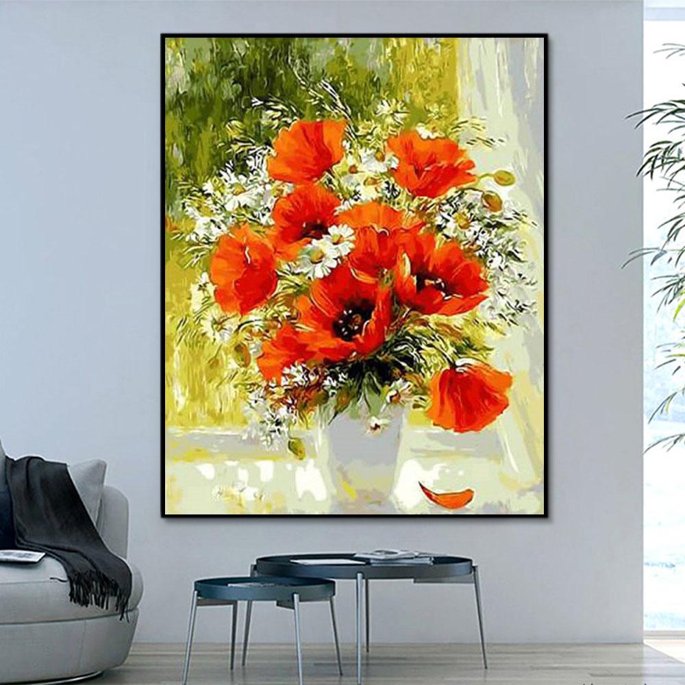 Blume Flasche Blume Malen Nach Zahlen Für Erwachsene PH9494