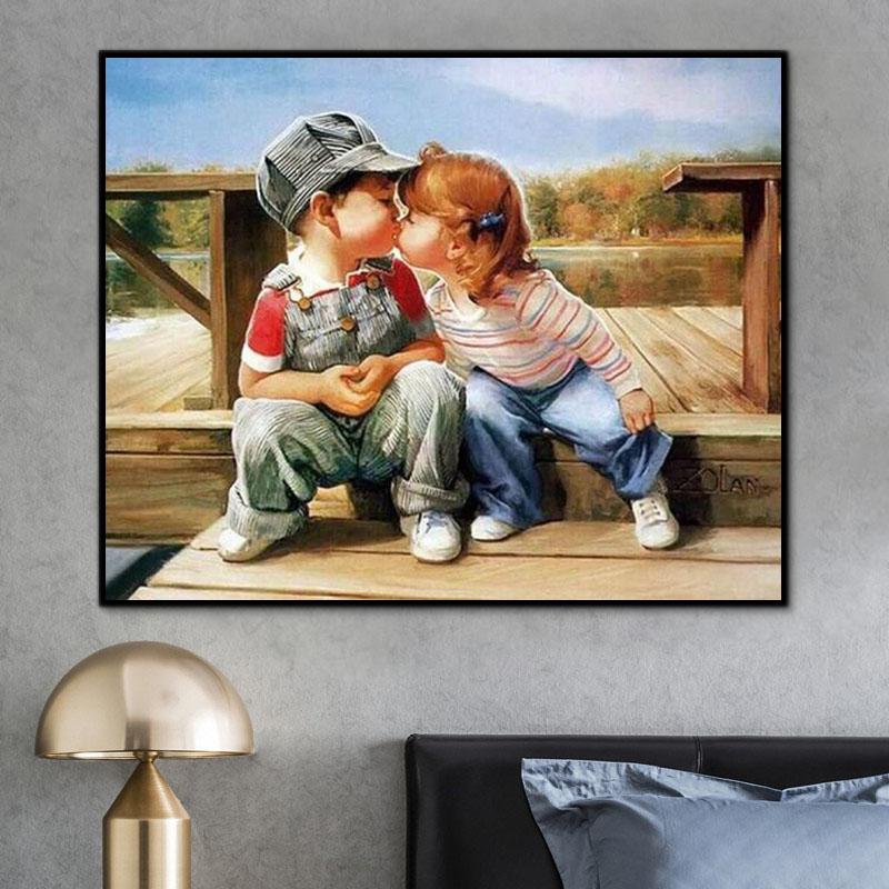 Porträt Mädchen&Boy Malen Nach Zahlen Für Erwachsene PH9527