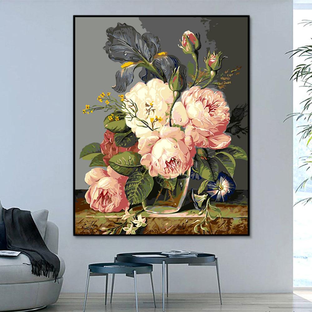 Blume Flasche Blume Malen Nach Zahlen Für Erwachsene PH9529