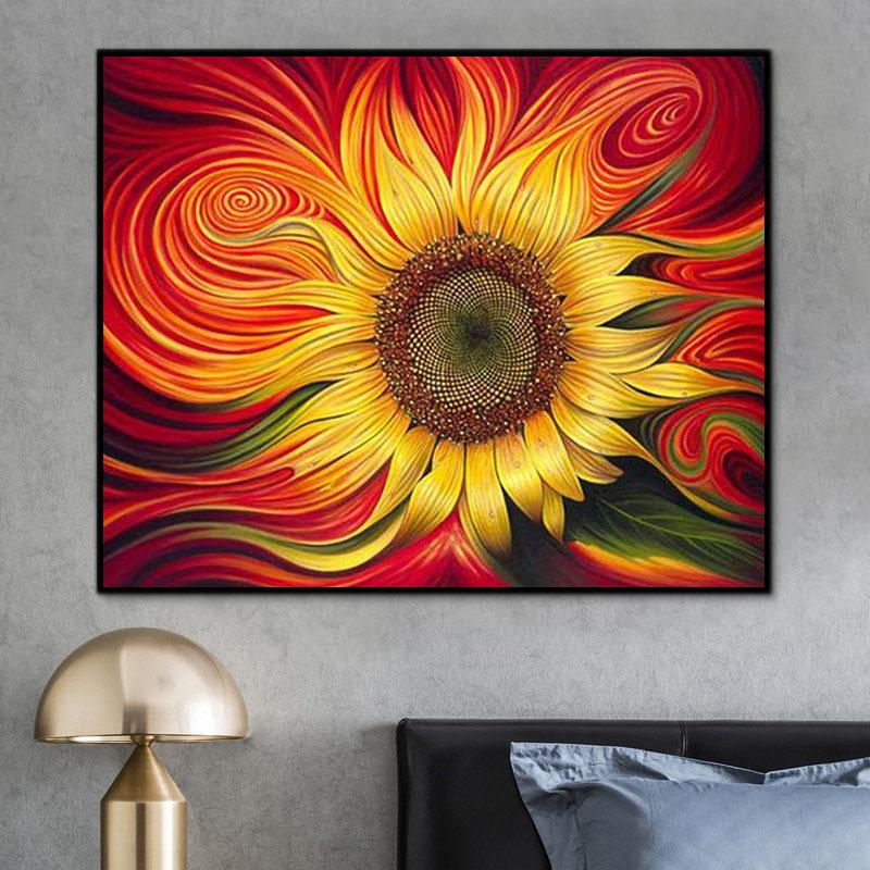 Blume Sonnenblume Malen Nach Zahlen Für Erwachsene PH9577