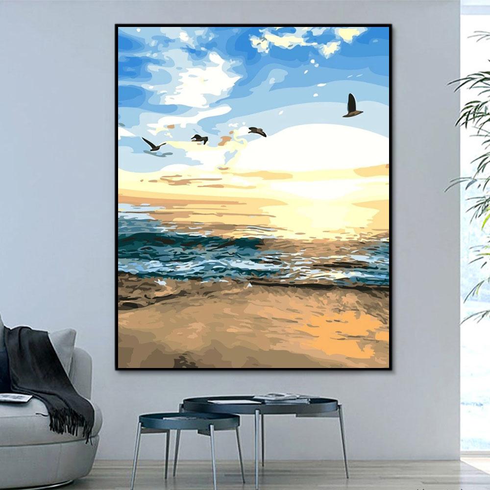 Landschaft Strand Malen Nach Zahlen Für Erwachsene Q3082