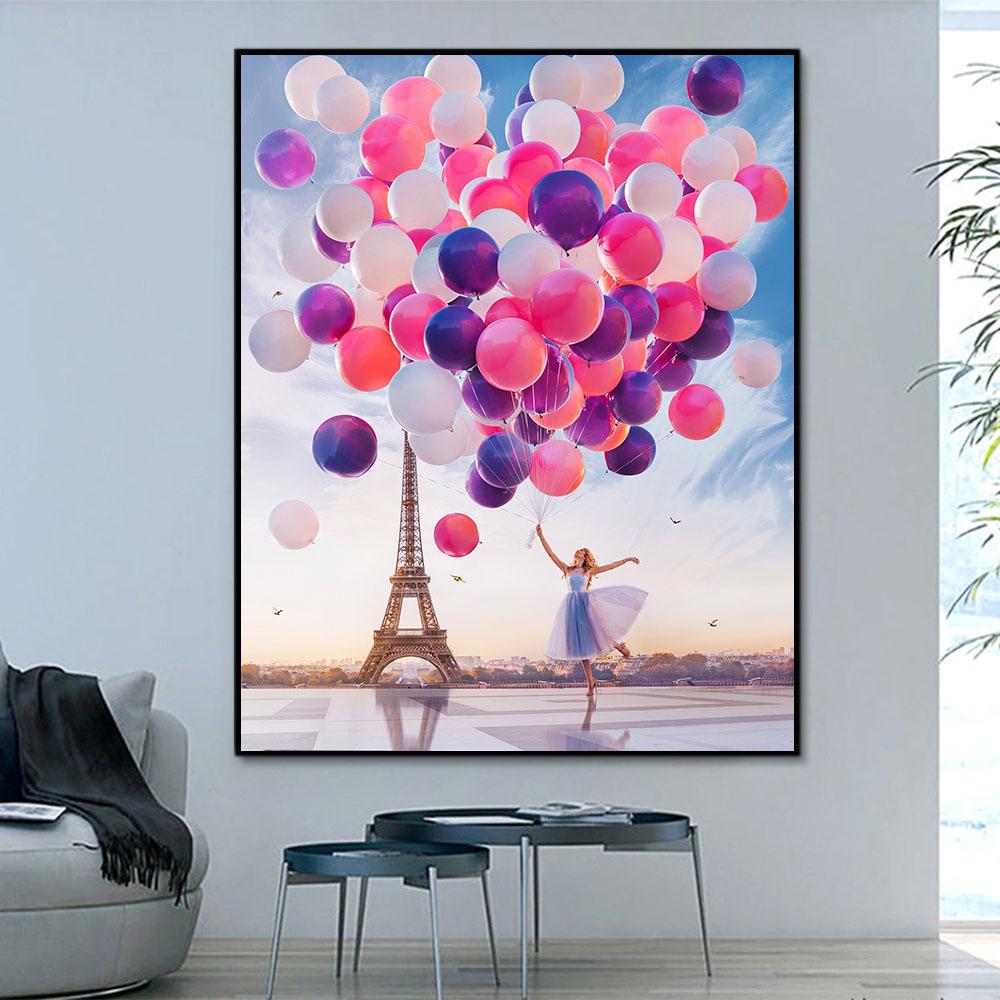 Beliebtes Muster Balloon Malen Nach Zahlen Mit Rahmen RA3369