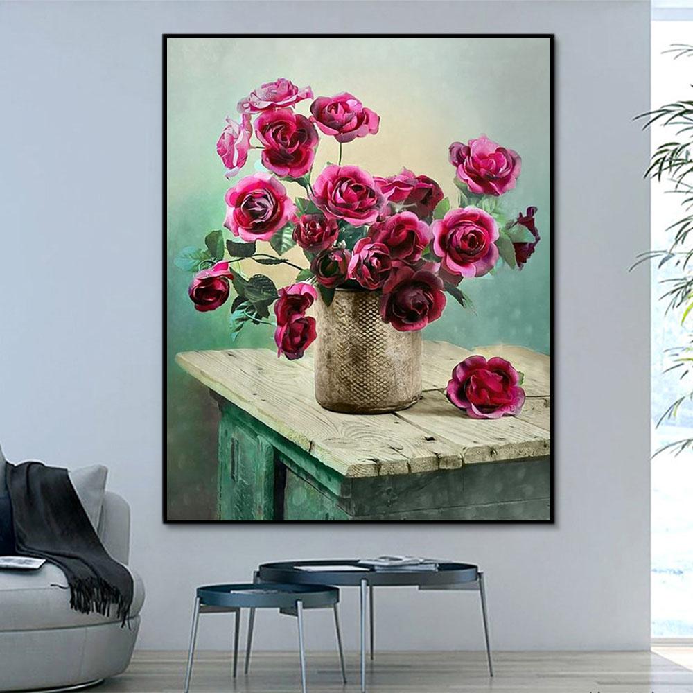 Blume Rose Malen Nach Zahlen Für Erwachsene RA3452