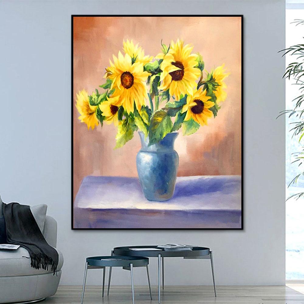 Blume Sonnenblume Malen Nach Zahlen Für Erwachsene RA3469