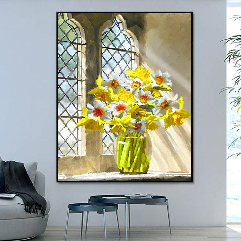 Blume Flasche Blume Malen Nach Zahlen Für Erwachsene RSB8406