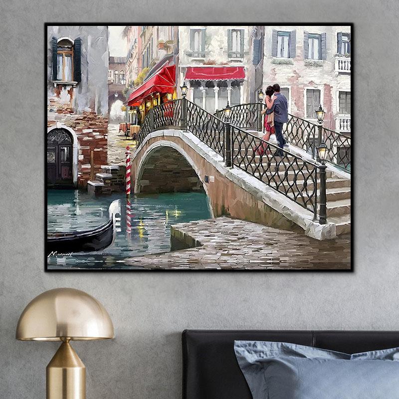 Landschaft Stadt Malen Nach Zahlen Für Erwachsene RSB8443