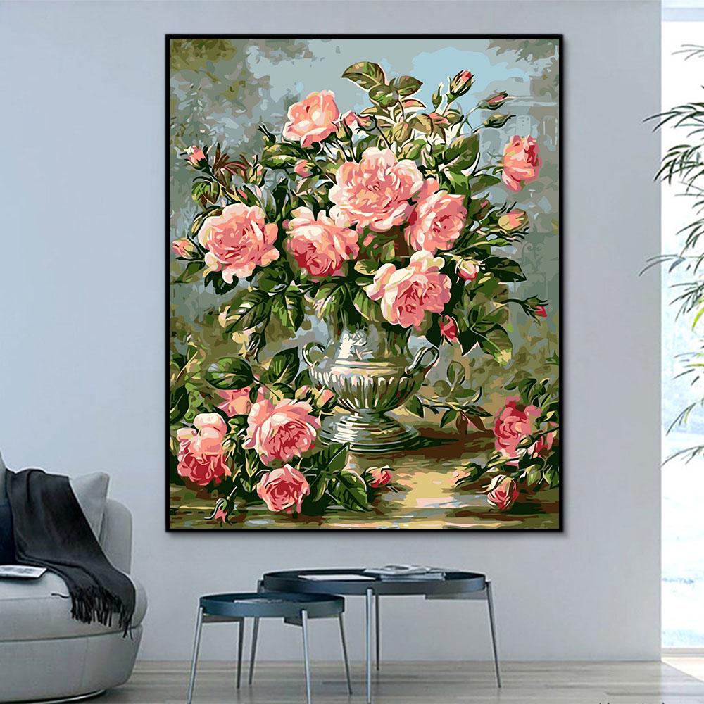 Blume Flasche Blume Malen Nach Zahlen Für Erwachsene HQD1215