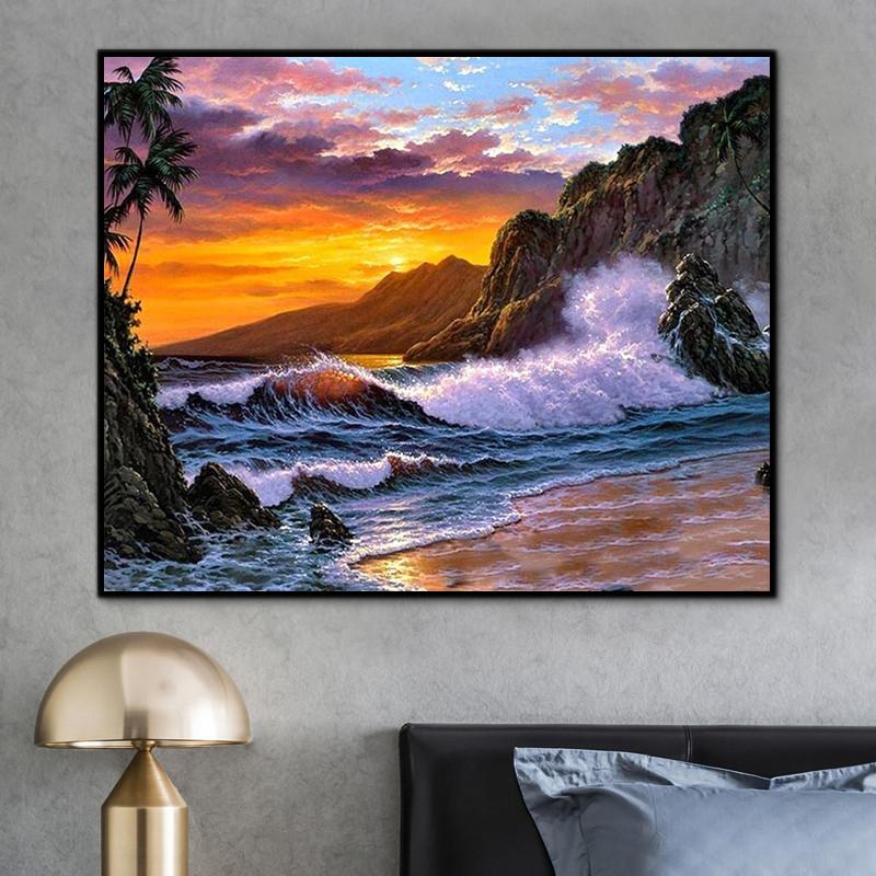 Natürlich Strand Malen Nach Zahlen Für Erwachsene HQD1312