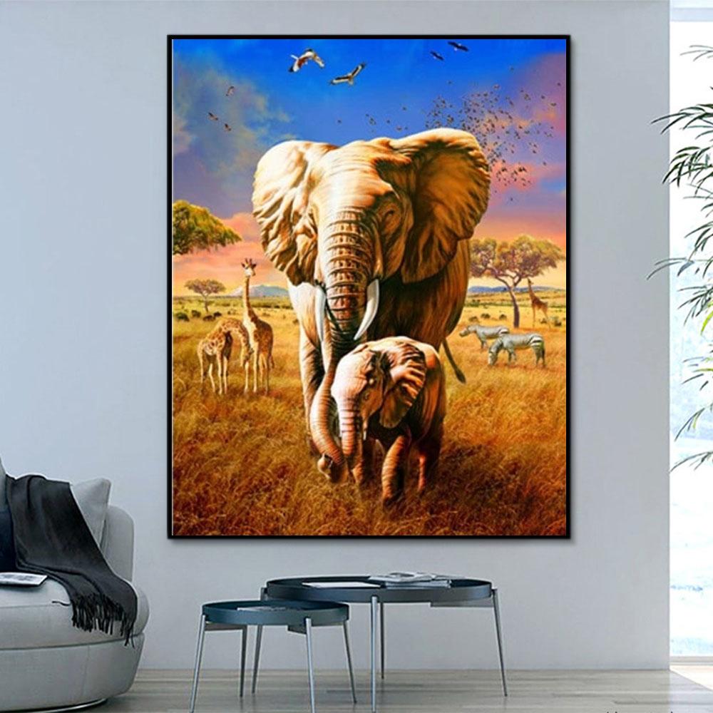 Tier Elefant Malen Nach Zahlen Für Erwachsene HQD1275