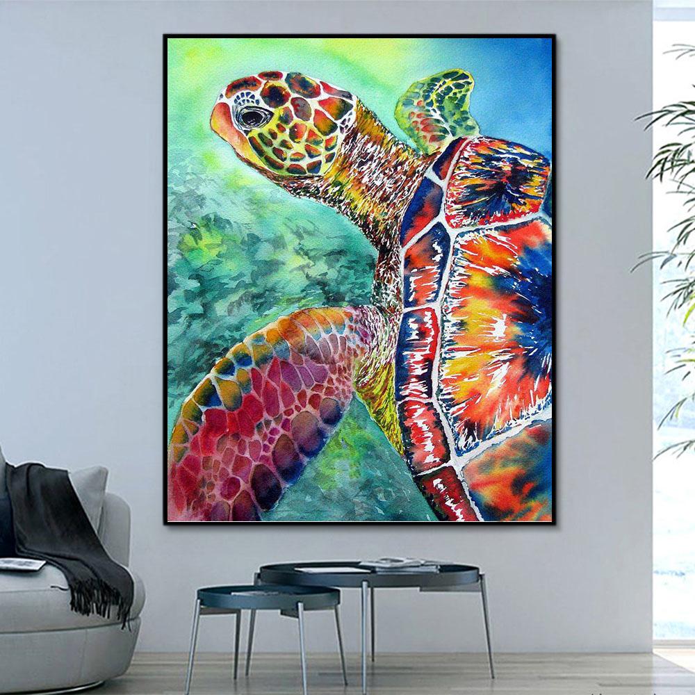 Tier Schildkröte Malen Nach Zahlen Für Erwachsene HQD1271