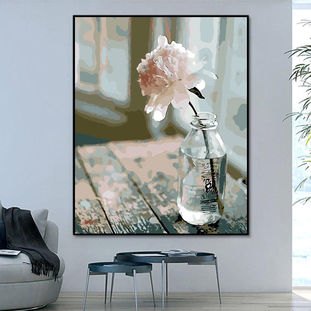 Blume Flasche Blume Malen Nach Zahlen Für Anfänger HQD1213