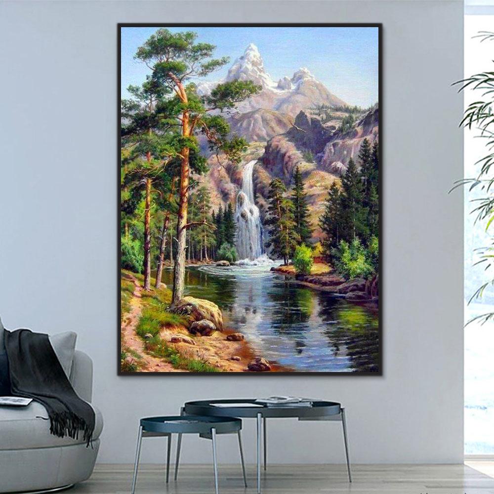 Natürlich Berg See Malen Nach Zahlen Für Erwachsene HQD1299