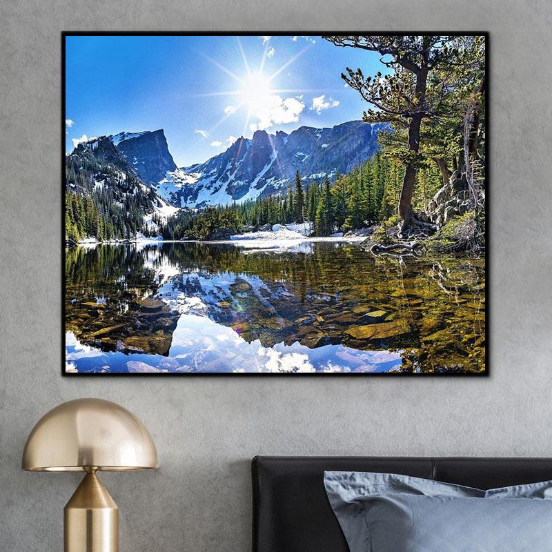 Natürlich Berg See Malen Nach Zahlen Für Erwachsene HQD1296