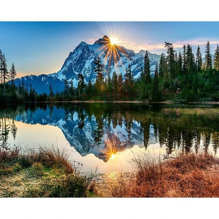 Landschaft Berg See Malen Nach Zahlen Für Erwachsene WH2013