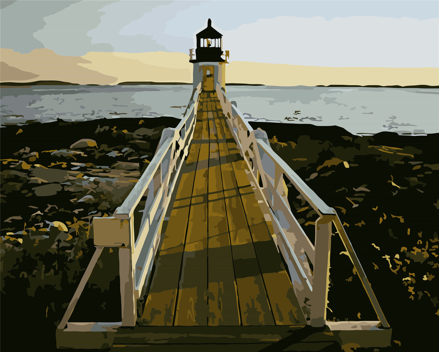 Meereslandschaft Malen nach Zahlen WH6189