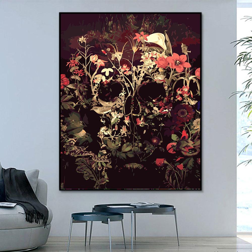 Beliebtes Muster Schädel Masterpiece Malen Nach Zahlen HQD1345