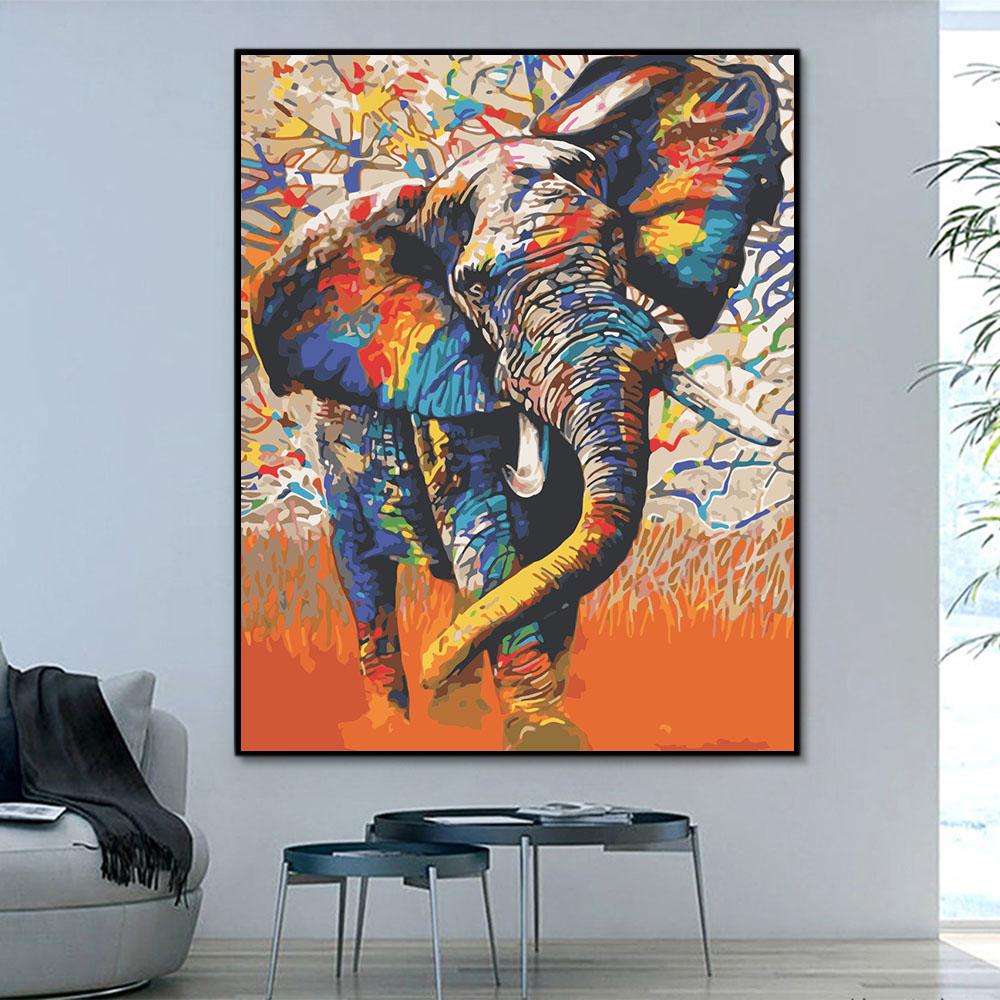 Tier Elefant Malen Nach Zahlen Für Erwachsene HQD1255