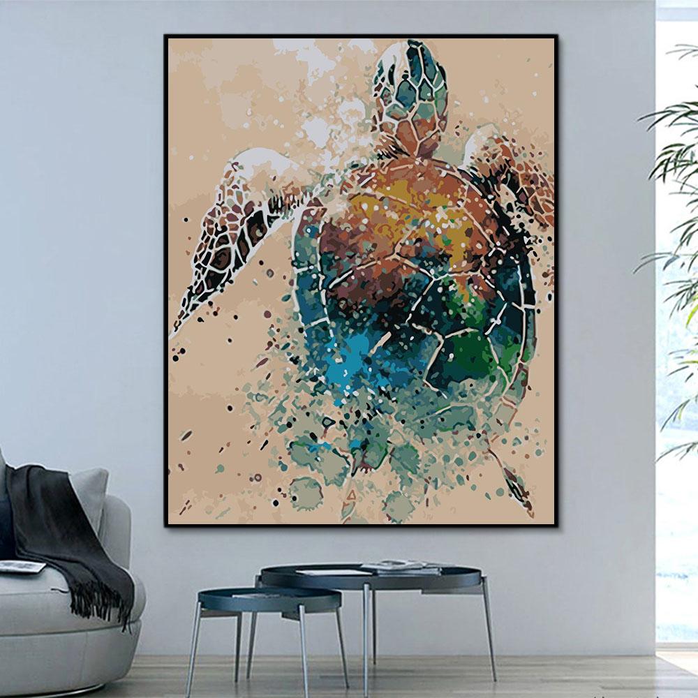 Tier Schildkröte Malen Nach Zahlen Für Erwachsene HQD1254