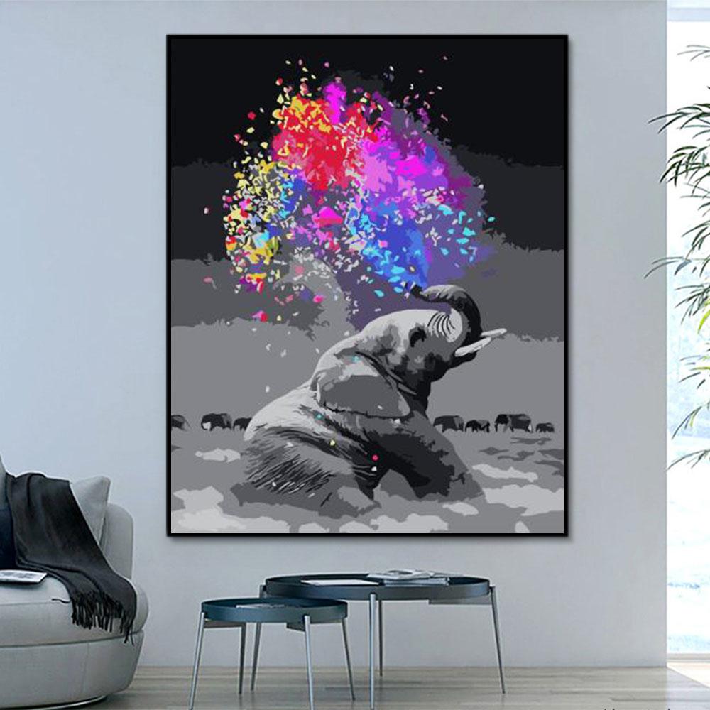 Tier Elefant Malen Nach Zahlen Für Erwachsene HQD1253