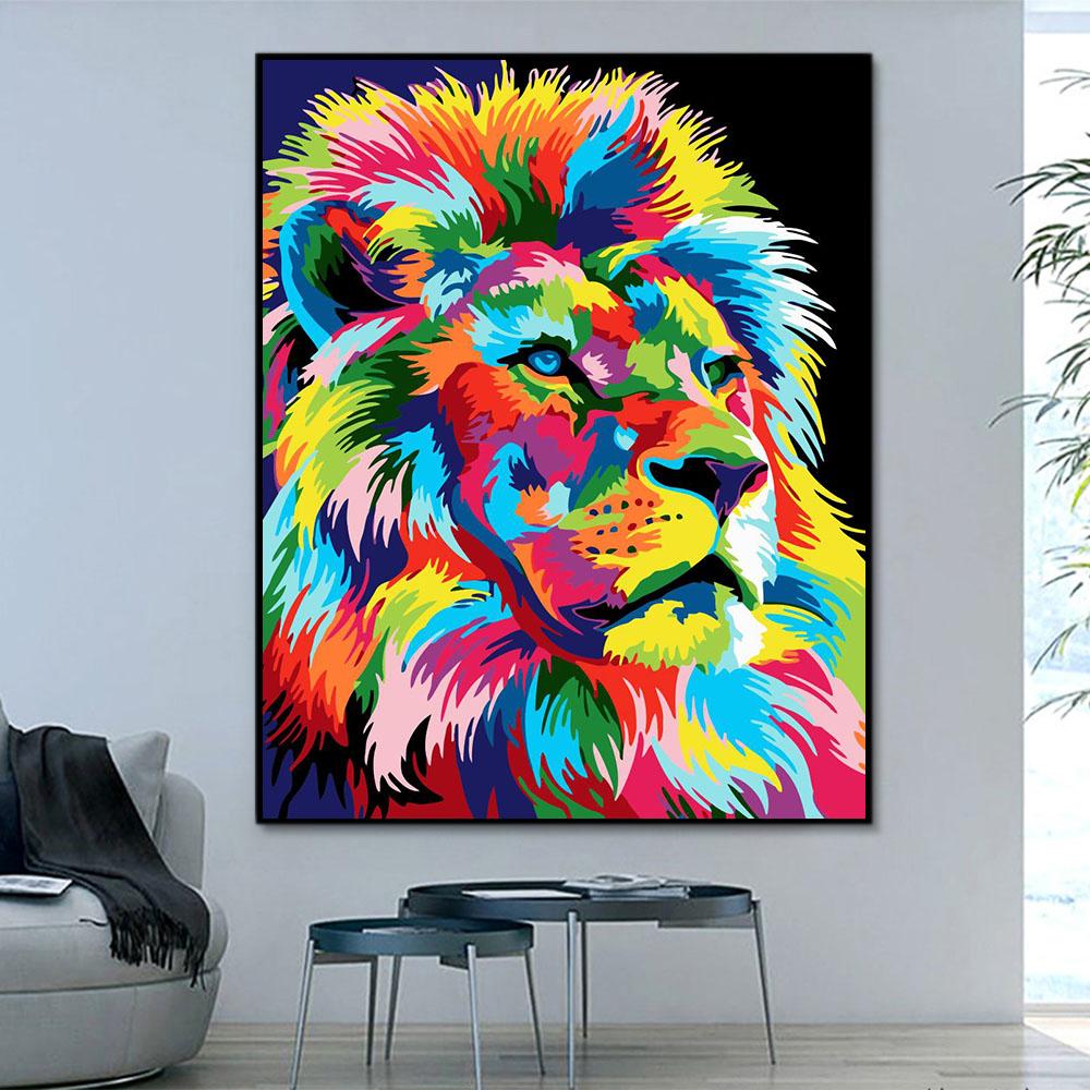 Tier Löwe Malen Nach Zahlen Für Erwachsene HQD1242