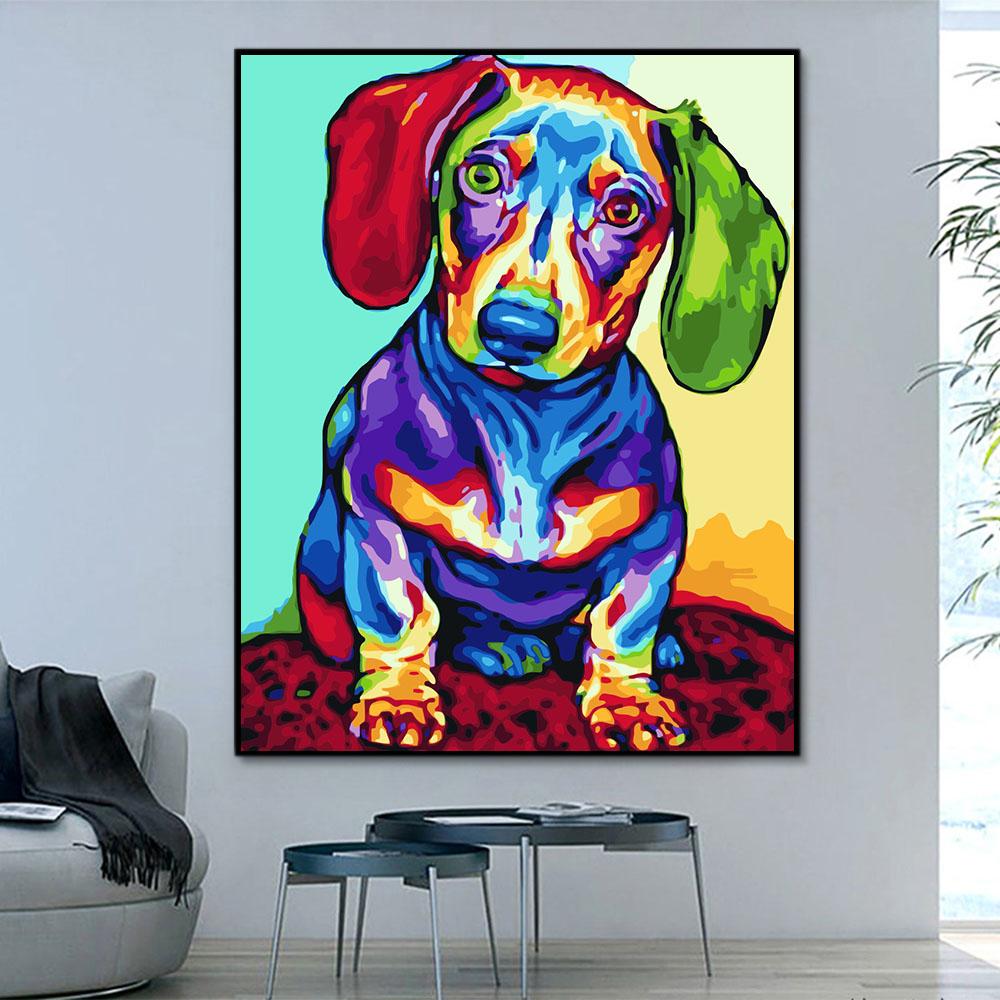 Hund & Katze Malen Nach Zahlen Für Kinder HQD1328