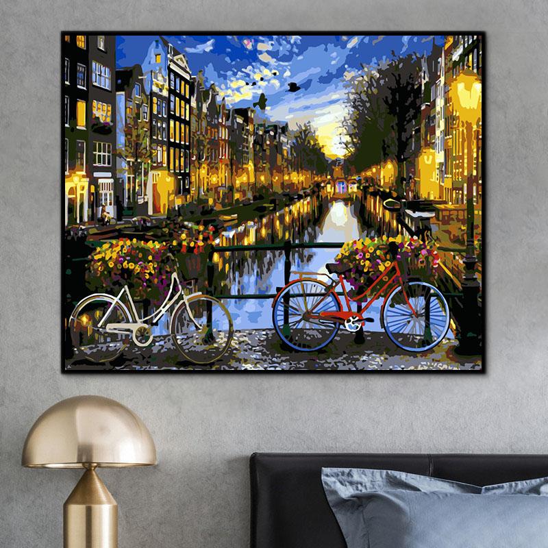 Landschaft Venice Malen Nach Zahlen Mit Rahmen HQD1220