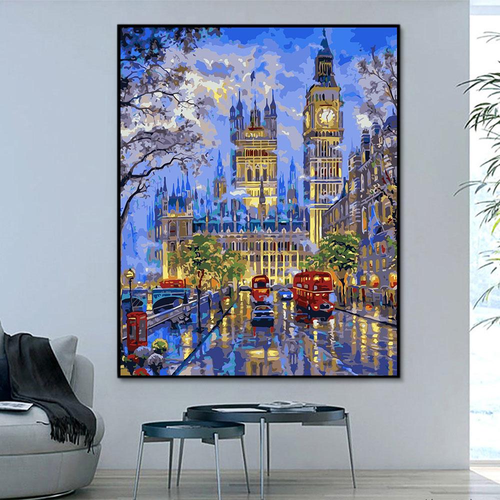 Landschaft London Night Malen Nach Zahlen Für Erwachsene HQD1219